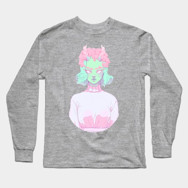 Blossom Demon Long Sleeve T-Shirt by DarkSideRunners